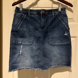 Democracy Distressed Blue Mini Skirt